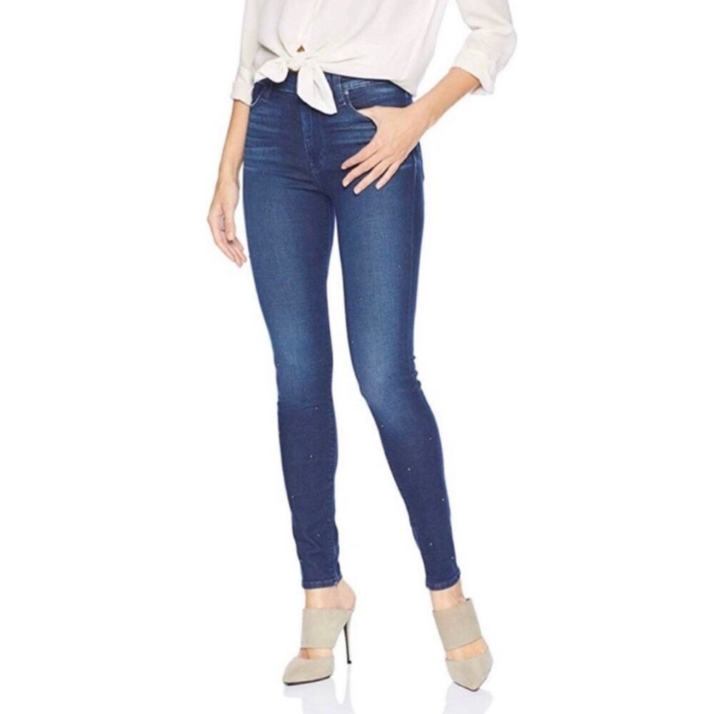 Hudson Jeans Barbara High Waist Medium Wash Raw Hem Skinny Ankle Jeans Size 26